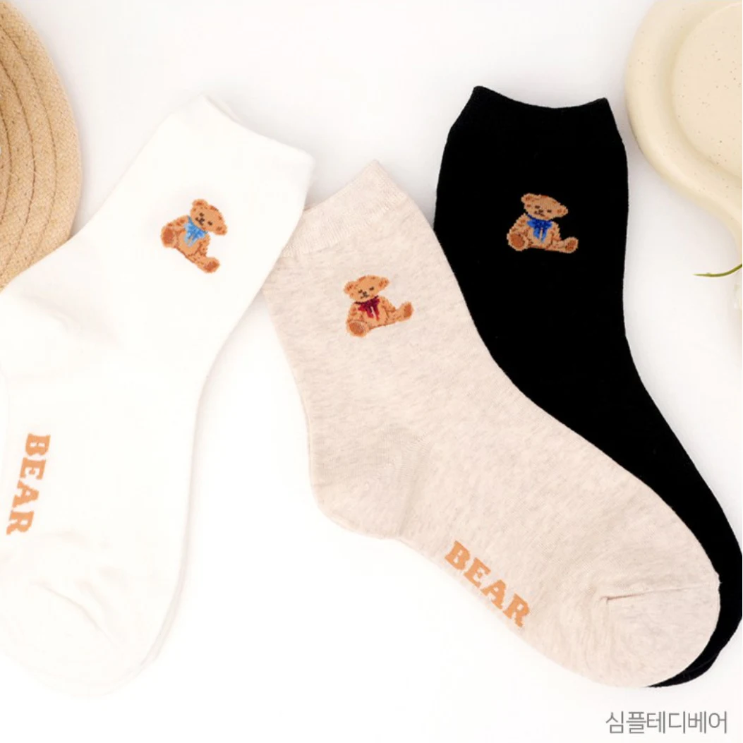 심플 테디베어 양말 제품 사진